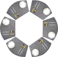 Wedge Placemats for Round Dining Table Woven Vinyl Easy Wipe Plastic Non Slip Table Mats Set of 6（Grey）