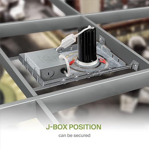 ASD New Construction Mounting Plate with Round Holes - 3/4/6 Inch Adjustable LED Recessed Lighting Housing with Extendable Hanger Bars, Shallow Wafer Light Bracket, Mounting Kit with Notches, 12 Pack