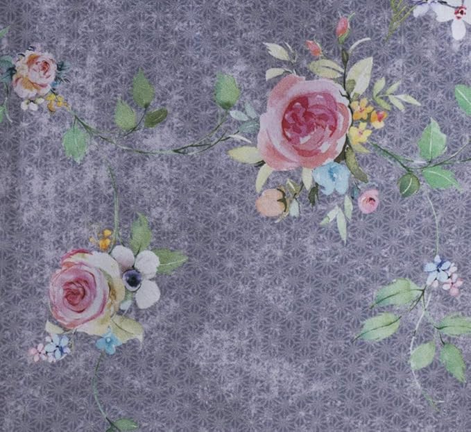 Maison d' Hermine Table Cloth Rectangle Table 100% Cotton 54 x 72 Inches Tablecloth Reusable Decorative for Dining Room Valentines Day Decorations Spring Summer - Sweet Rose Lavender - Country Garden