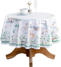 Maison d' Hermine Table Cloth Round Table 100% Cotton 69 Inches Fall Tablecloth Reusable Everyday Use for Thanksgiving Christmas Decorations Dining Farmhouse Party (Snowy World)