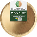 Charity Leaf Disposable Palm Leaf 2.5" Round Mini Bowl (100 pcs) Dipping Bowls | Bamboo Like| All Natural and Biodegradable | Charcuterie Boards, BBQs, and Parties