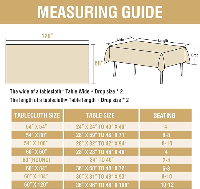 H.VERSAILTEX Linen Table Cloths Rectangle 60 x 120 Inch Premium Tablecloth Spill-Proof Waterproof Table Cover for Dining Buffet Feature Extra Soft and Thick Fabric Wrinkle Free, White