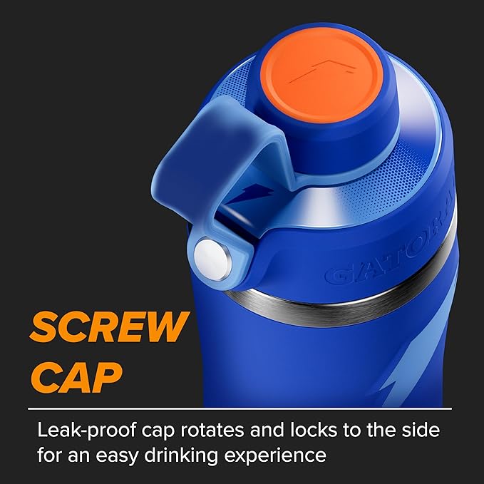 Gatorade 'Overtime' 32oz Stainless Steel Water Bottle, Twist Cap, Royal Blue/Navy