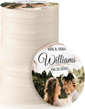 100 Pack Personalized Wedding Coasters, Custom Cardboard Coasters for Drinks with Photo Print and Text, Keepsake Wedding Favors and Gifts for Couples, 3.95" Round (Design 9)