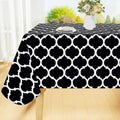 Smiry Square Tablecloth, Waterproof Vinyl Tablecloths with Flannel Backing for Square Tables, Wipeable Spillproof Plastic Tablecloth for Dining, Camping, Indoor and Outdoor (60"x60", Black)