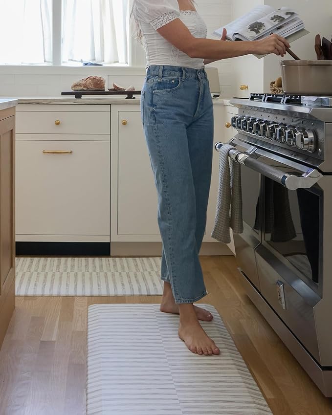 House of Noa Nama Standing Mat – Anti-Fatigue Cushioned Kitchen Mats for Floor | Ergonomic Bounce-Back Foam Kitchen Mats | Anti-Fatigue Mats for Kitchen & Standing | Reese Bark | 30" x 72"