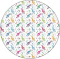 Elastic Tablecloth, Music Decor Decorative Fabric Table Cover for, Notes on Circle Shape Geometric Background Carnival, Fit Round Tables 23inch Diameter, for Restaurant Picnic Indoor and Outdoor Use