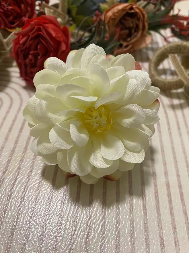 White Floral Napkin Rings Set of 6,Rustic Rose Napkin Rings Flower Dinner Napkin Holder for Table Decoration