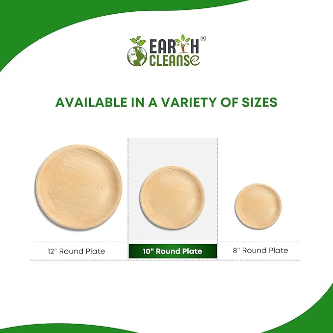 The Palm Dinnerware – Palm Plates 10 Inch Round (75 Pack) | Compostable & Biodegradable | Like Bamboo & Wooden Disposable Plates | Microwave & Oven Safe | Eco-Friendly Party Dinnerware