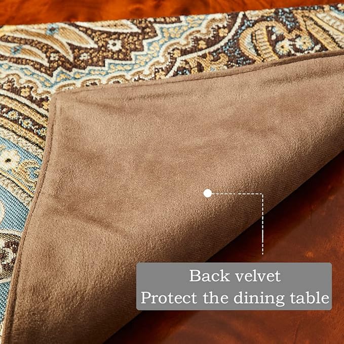 Luxury Retro placemats for Dinner Table Set of 4,Machine Washable Fabric Placemats Non-Slip Heat Resistant Indoor Dining Table mats placemats (Coffee, Set of 4)