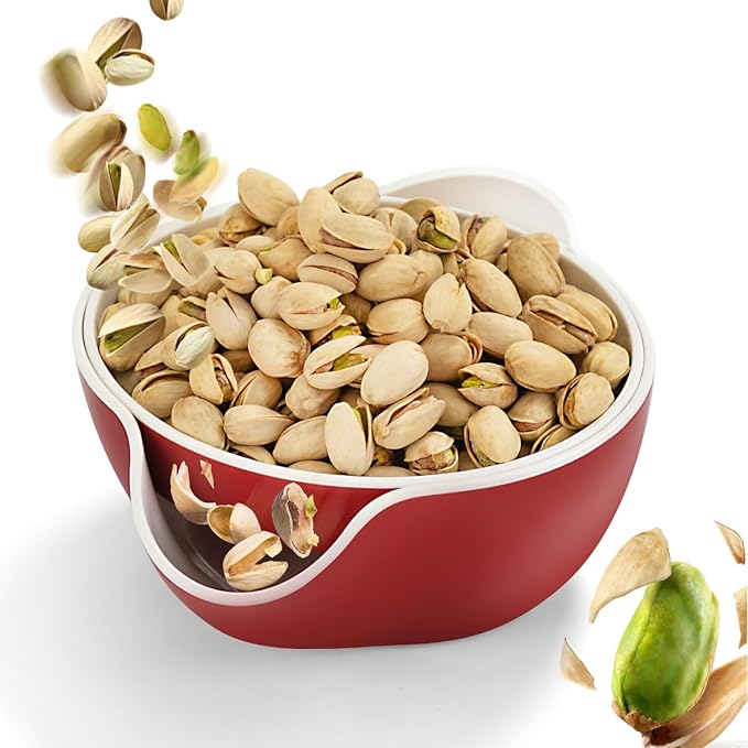 LivLab Mker Snack bowls for adults,Pistachios bowl with shell storage,sunflower seed bowl,Red