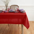 Solino Home Linen Red Tablecloth 60 x 144 Inch - 100% Pure Linen Rectangular Tablecloth - Machine Washable Table Cloth for Valentines - Fete