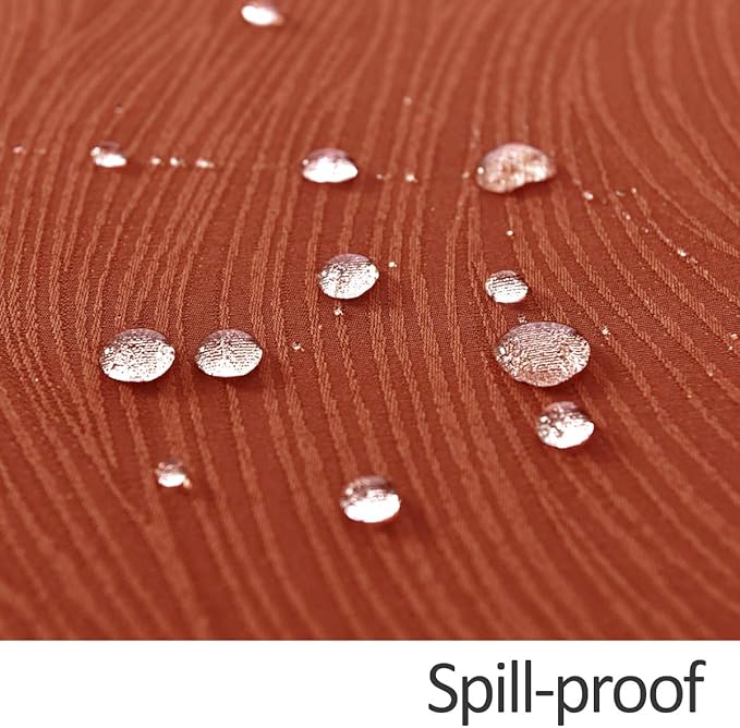 maxmill Jacquard Tablecloth Swirl Design Spillproof Wrinkle Free Heavy Weight Soft Table Cloth Halloween Decorative Fabric Table Cover for Fall Harvest Thanksgiving Dinner, Oblong 60 x 120 Inch Rust