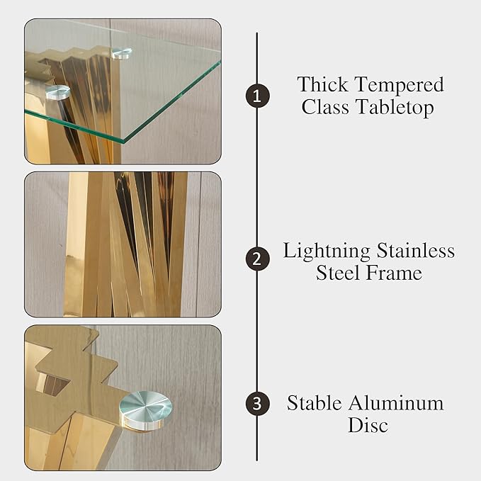 5 Piece Glass Dining Table Set,70" Dinner Room Glass Table Set for 4,Modern Kitchen Dinner Table Set with Stainless Steel Base and 4 Upholstered Velvet Dining Chairs for Living Dining Room