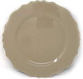 allgala Heavy Quality Round Charger Plates - Dinner Plates - Set of Charger Plates for Table Decor - Ideal for Weddings, Weddings, Thanksgiving Parties & Holidays - Floral Tan (13-Inch 48-Pack)