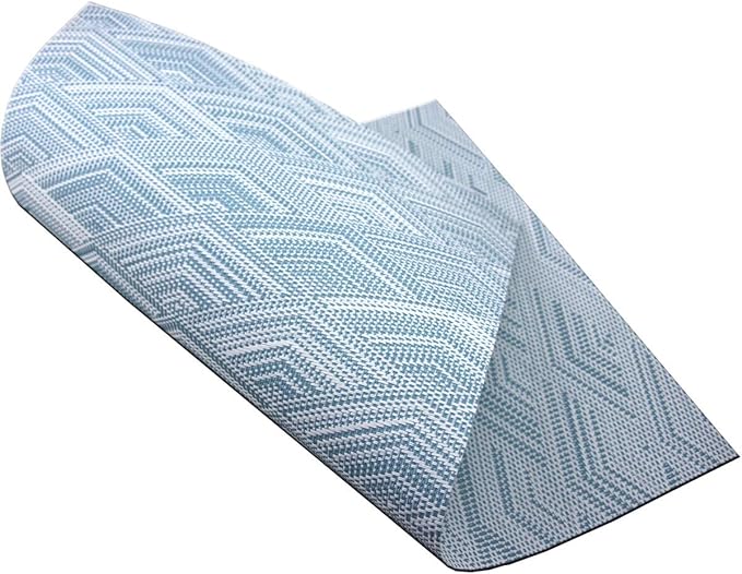 Druable Placemats Set of 6, Plastic Heat-Resistant Non-Slip Vinyl Place Mats Washable Easy to Clean Indoor Outdoor (18"x12", Blue)
