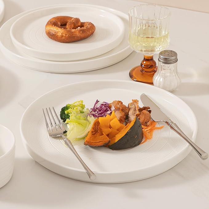 Dinnerware sets plates and bowls sets modern plates,Ceramic Dinnerware Sets,12 Pieces Porcelain Lightweight Plates,Scratch Resistant Dish Set (style - 10, 4 - Set (12pcs))