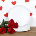 White Melamine Dinner Plates Set of 12, 10.5 Inch Lace Salad Serving Plates, Lightweight Plastic Round Plates, Elegant Appetizer Dessert Dishes for Wedding, Party, Restaurant, Kitchen
