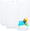Zhehao 100 Pcs Plastic Dessert Appetizer Plates Disposable, 3.6 x 3.6 Inch Small Square Plastic Dessert Cake Plate for Party, Valentine's Day Wedding Birthday Bridal Baby Shower Supplies (White)