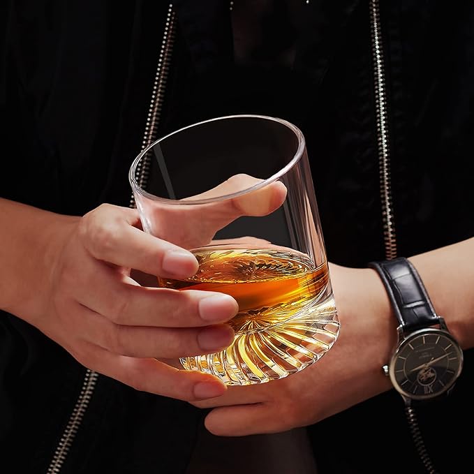Whiskey Glasses Old Fashioned Glasses Set of 4 12oz Rocks Glasses Gift for Men Women Drinking Bourbon Scotch Cocktails Rum Cognac Vodka at Home Bar