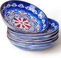 Yeacccng Pasta Bowls Set of 6, 35 Oz Ceramic Large Salad Bowl, 8.5 Inch Colorful Serving Bowls for Kitchen, Dishwasher & Microwave Safe, Scratch-Resistant, Lead-Free (Blue*6)
