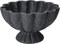 Pedestal Decorative Bowl Home Decor - Morden Handmade Decorative Fruit Bowl for Kitchen Counter, Chic Ruffle Bowl Centerpiece Decor for Dining Table Coffee Table (Starry Black