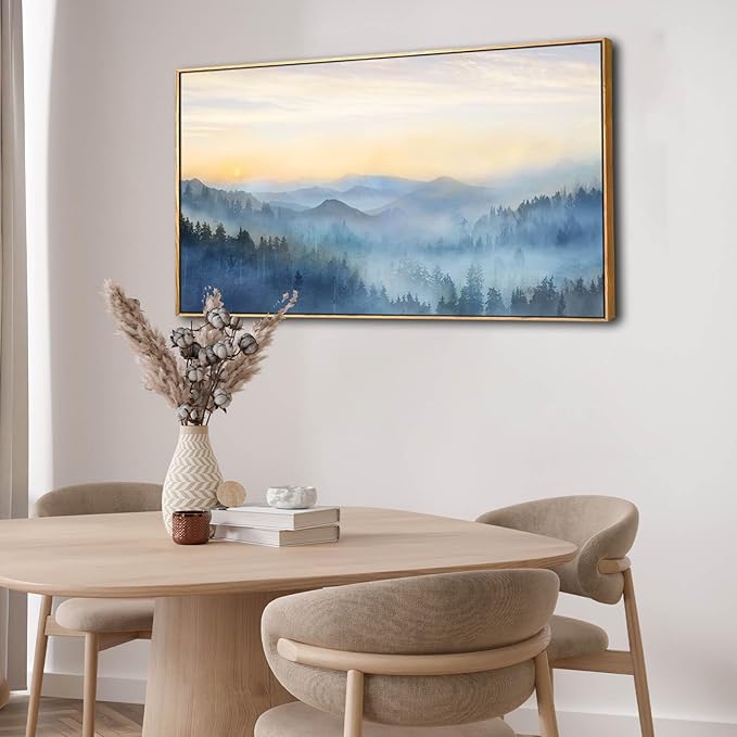 YJYart Tree Wall Art for Living Room Forest Nature Painting 20"x40"Framed Artwork Landscape Canvas Print for Bedroom Office Home Decor