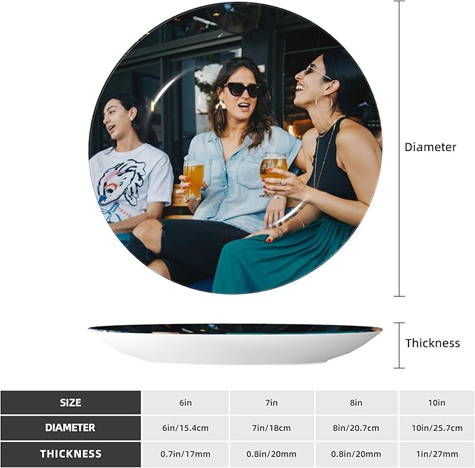 Custom Photo Ceramic Decorative Plates Personalized Porcelain Plate Add Logo Photo Text Ceramic Dinner Plate Home Decor (10 in)