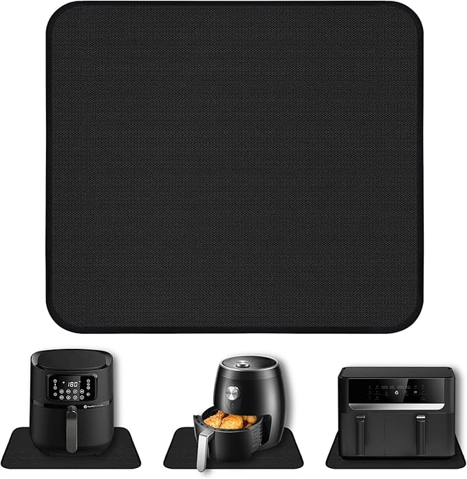 Heat Resistant Mats for Countertop,16x20 in Silicone Heat Resistant Mat for Air Fryer, Fireproof Pad for Coffee Maker,Toaster, Oven, Kitchen Countertop Protector Compatible with Ninja,COSORI, 1PCS