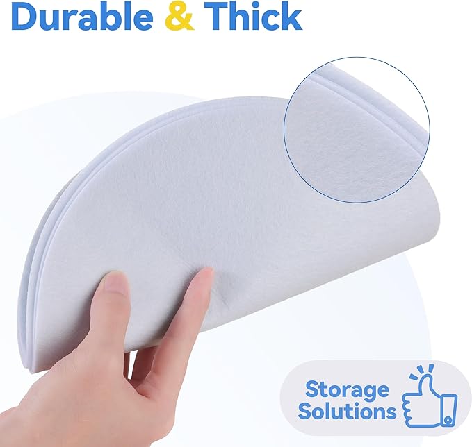 Imncya Separators Storage for Plates, Set of 90 and 3 Sizes, Protective Stacking Separators for Fine China, Dinner Plates, Cups & Saucers（White）