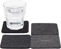 Graf Lantz - Bierfilzl Merino Wool Square Coasters Set of 4 - Greyscale (4"x4"x5mm) - Absorbs 30% Weight, Natural German Wool - Heat Resistant, Sustainable, Reusable - Home Decor, Coffee Table Decor