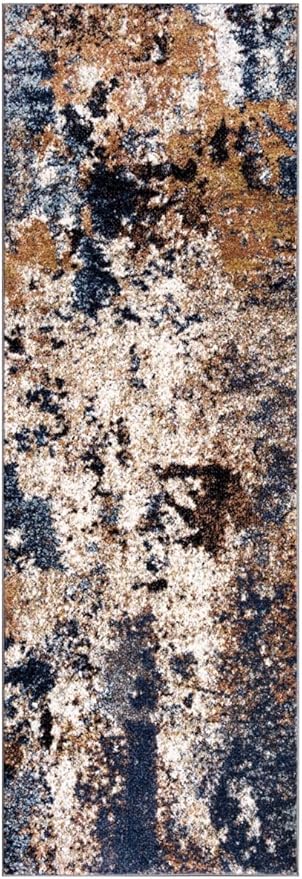 Keen Home Design Area Runner Rugs - 2x8 Non-Shedding, Abstract Runner for Kitchen, Living Room, Bedroom, Dining Room, Entryway - Size: 2'8" x 7'7", Multi