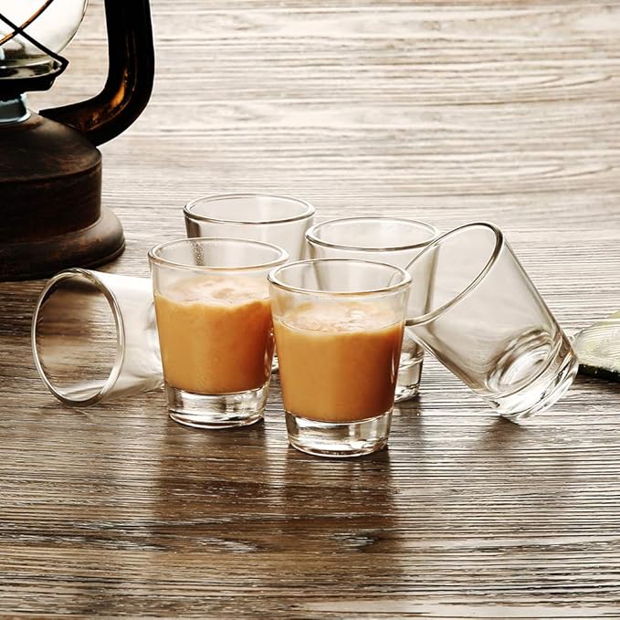 BCnmviku 1.5 oz Shot Glasses Sets with Heavy Base, Clear Shot Glass (2 Pack)