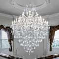 Large Modern Chandelier Light Fixtures - 36 Lights, 4 Layers Chrome Crystal Chandeliers for Hotel, Lobby, Foyer, Entrance Hall, Staircase