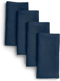D'Moksha Homes Navy Blue Linen Napkins Set of 4 - Classic Hemstitch 100% Pure Linen Hemstitch Dinner Napkins 20 x 20 Inch for Easter - Handcrafted and Machine Washable