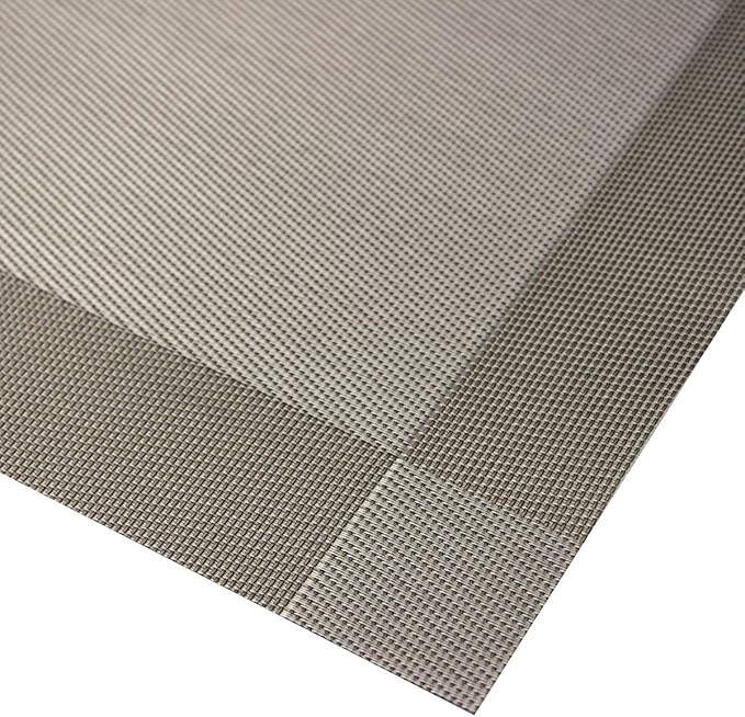 Placemats Washable Easy to Clean Woven Vinyl Placemats for Kitchen Table Heat-resistand Table placemats Mats 12x18 inches Set of 6 (Grey)
