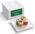 Restaurantware 3.5 Inch Appetizer Plates 10 Flat Square Plates - Glossy Finish Chip-Resistant White Porcelain Small Plates For Desserts Samples Or Tastings