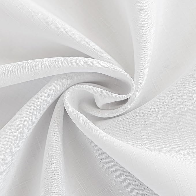 Textured White Table Cloth Rectangle Washable & Spill Proof Faux Linen Fabric Tablecloth Rectangular Reusable for Dining Wedding Banquet 52 x 70 Inch