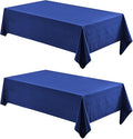 2 Pack Rectangle Tablecloth, 60x120 inch, Water Resistant Wrinkle Free Linen Textured Table Cloth Washable, Decorative Fabric Table Cover for Dining, Party and Camping, Royal Blue