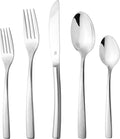 30-Piece Flatware Set For 6, Modern Sleek Design Silverware Set, 18 10 Stainless Steel Utensils, Include Knife/Fork/Spoon, Mirror Polished Set of Cutlery, Dishwasher Safe
