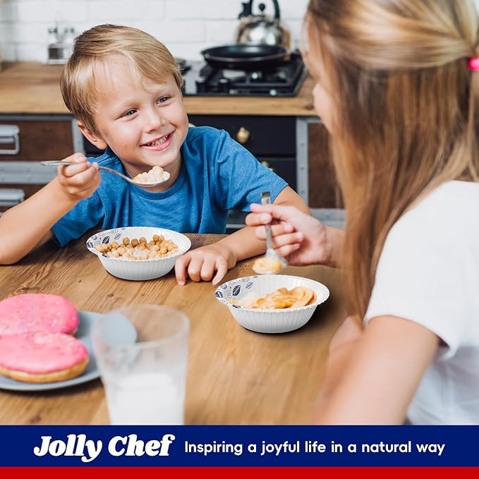 JOLLY CHEF 156 Count Paper Bowls 16 OZ with Leaf Floral Print, Heavy-duty Bowls Bulk Perfect for Parties,Picnics,and Everyday Use