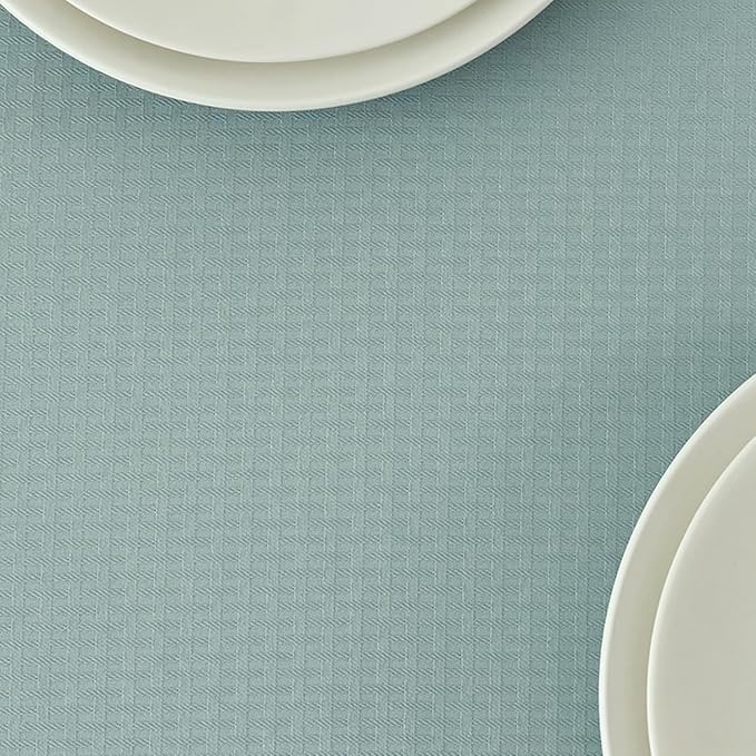 maxmill Square Jacquard Tablecloth Waterproof Spillproof Wrinkle Resistant Soft Weaved Design Table Cloth for Dinner and Party Washable Fabric Cover, Indoor Outdoor Use, 60 x 60 Inch, Dusty Blue