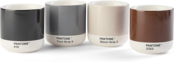 Copenhagen Design Pantone Cortado Cup - Insulated, Double Wall Coffee Cup/Mug - Porcelain - 6.4oz, Warm Gray 02