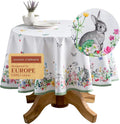 Maison d' Hermine Table Cloth Round Table 100% Cotton 69 Round Inches Tablecloth Reusable Decorative for Dining Room Farmhouse Home Valentines Day Decorations Spring Summer - Printemps
