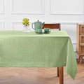 Solino Home Linen Tablecloth 60 x 120 Inch - 100% Pure Linen Laurel Green Table Cloth for Rectangle Tables - Fete, Machine Washable Tablecloth for Spring, St Patricks Day, Easter