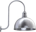 Steel Lighting Co. Hollywood Bowl Light | Outdoor Wall Mounted | 15 inch Bowl Dome | Upslope Gooseneck | Barn Light Made in America | Galvanized Exterior/Galvanized Interior