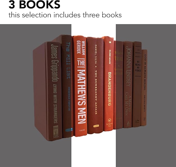 Real Books by Color® (Set of 3, Orange) Decorative Bookshelf Home Decor Shelf Styling Photo Prop