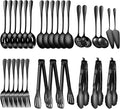 30pcs Stainless Steel Serving Utensils Set for Parties& Buffets, Catering, Banquets, Weddings and Events (Black)