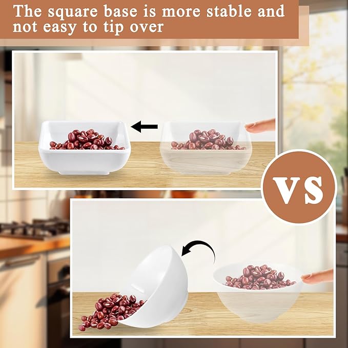 50Pcs Melamine Dipping Sauce Bowls Bulk, 3oz White Dipping Sauce Cups Bowls, Soy Sauce Serving Dish for Tomato Sauce Condiment Kitchen Restaurant Catering Camping BBQ Party