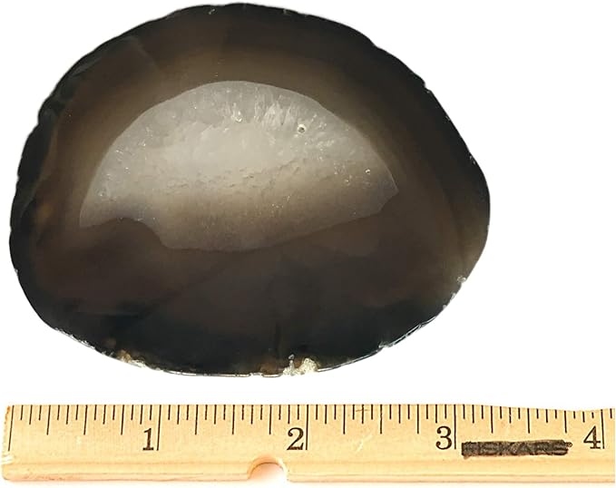 AMOYSTONE Black Agate Coasters Set of 4, 2.7-3 Inch Mini Stone Coasters, Non-Absorbent Coasters, Executive Gift for Men, Office Desk Accessories